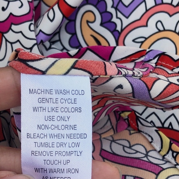 Sunny Leigh Boho Colorful Paisley LSleeve Blouse M - Picture 11 of 13